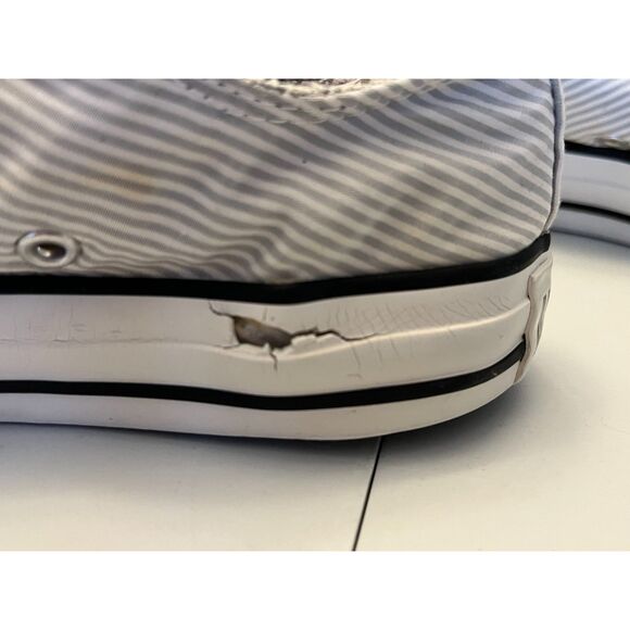 Women's Converse All Star Sneakers 6M/EU 36.5 Low Top Gray White Pinstriped - Picture 9 of 10